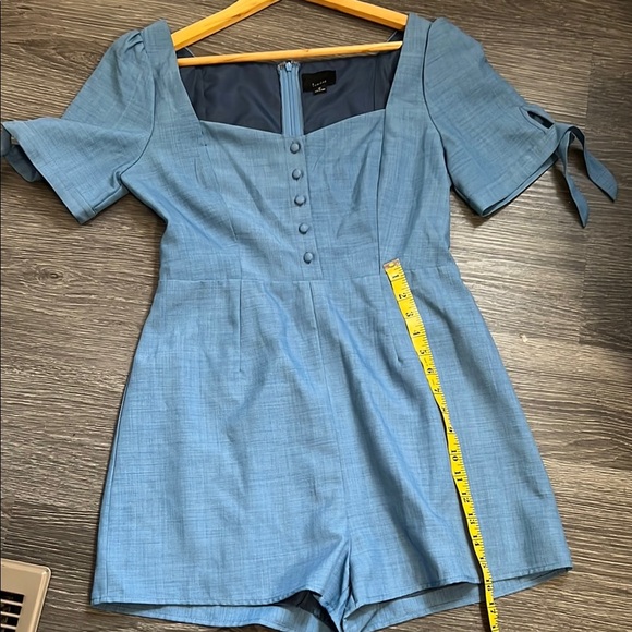Lumiere Blue Jumpsuit with Tie Sleeve Details - Picture 9 of 10
